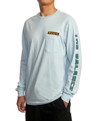 RVCA Contract Long Sleeve Graphic Pocket Tee In Sky At Nordstrom