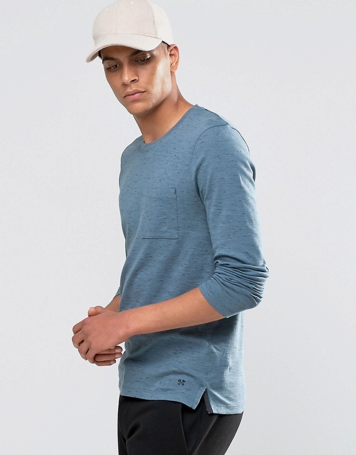 South register Deplete Selected Homme Slubbed Long Sleeve Pocket T Shirt, $13 | Asos | Lookastic
