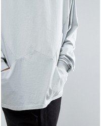 Asos Oversized Long Sleeve T Shirt With Woven Cut And Sew Panels