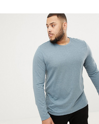 ASOS DESIGN Plus Long Sleeve T Shirt With Crew Neck In Blue