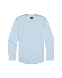 Goodlife Tri Blend Long Sleeve Scallop Crew T Shirt In Cool Blue At Nordstrom
