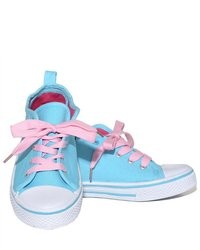 Consolidated Clothiers Lilly Blue Pink Laces Canvas Old School Style Sneakers Shoes Girls 12