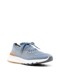 Brunello Cucinelli Mesh Panel Lace Up Sneakers