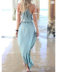 Choies Blue Cut Out Beach Maxi Dress