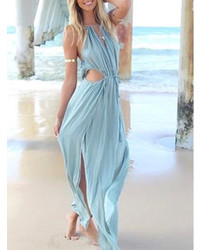 Choies Blue Cut Out Beach Maxi Dress