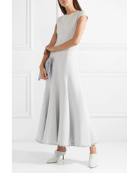 Gabriela Hearst Crowther Frayed Crepe Maxi Dress