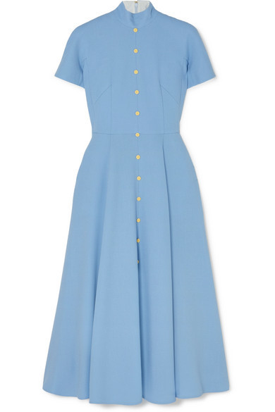 Emilia Wickstead Camila Wool Crepe Midi Dress, $937 | NET-A-PORTER.COM ...