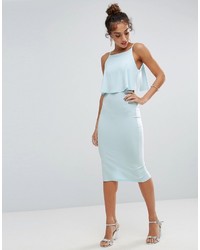 Asos Crop Top Midi With Strap Back Dress