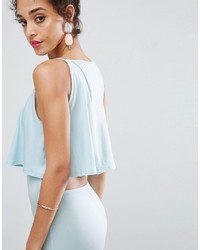 Asos Crop Top Midi With Strap Back Dress