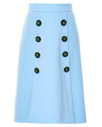 Dolce & Gabbana Embellished Wool Midi Skirt
