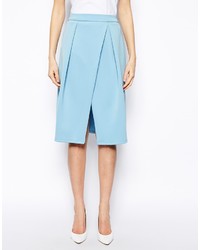 Asos Midi Skirt With Crossover Front In Scuba