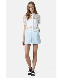 Topshop Quilted Zip Front Miniskirt