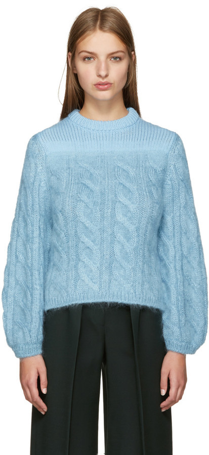 Fendi Blue Mohair Degrade Sweater, $1,590 | SSENSE | Lookastic