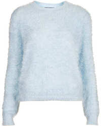 Topshop Petite Knitted Fluffy Crew Jumper, $76, Topshop