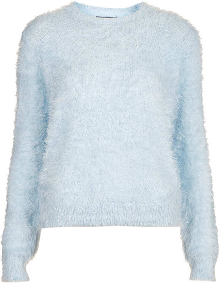 Topshop Petite Knitted Fluffy Crew Jumper, $76, Topshop