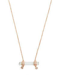 Jacquie Aiche Diamond Aquamarine Rose Gold Necklace