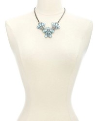 Charlotte Russe Faceted Stone Flower Statet Necklace
