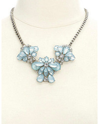 Charlotte Russe Faceted Stone Flower Statet Necklace