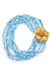 Kenneth Jay Lane Flower Beaded Multi Strand Necklace