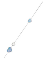 Chopard Happy Hearts 18 Karat White Gold Diamond And Opal Necklace