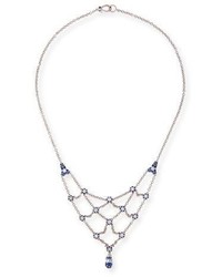 Paul Morelli Small Pipette Necklace With Diamonds Blue Sapphires