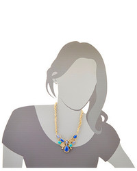 Sparkling Sage Jeweled Center Stone Bib Necklace