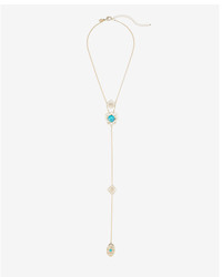 Express Turquoise Filigree Y Neck Necklace