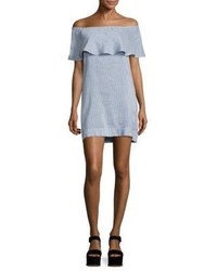 7 For All Mankind Chambray Off The Shoulder Dress
