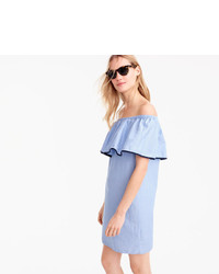 J.Crew Tipped Off The Shoulder Dress In End On End Cotton