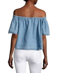 AG Jeans Ag Sylvia Off The Shoulder Chambray Top