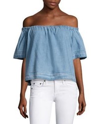 AG Jeans Ag Sylvia Off The Shoulder Chambray Top