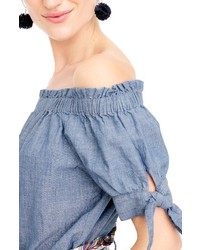 J.Crew Chambray Off The Shoulder Top