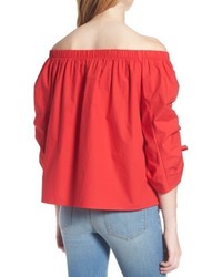 Soprano Cinched Sleeve Off The Shoulder Top