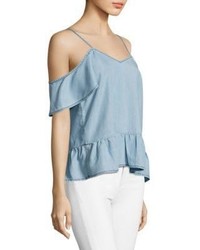Paige Mitzi Chambray Cold Shoulder Top