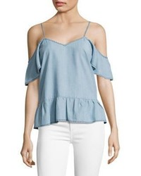 Paige Mitzi Chambray Cold Shoulder Top