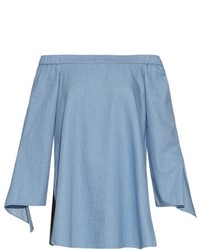 Tibi Neo Off The Shoulder Stretch Cotton Top