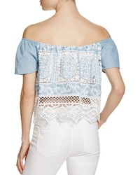 Lucy Paris Off The Shoulder Chambray Top 100%