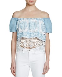 Lucy Paris Off The Shoulder Chambray Top 100%