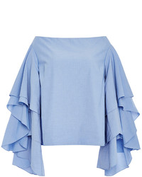 Rosie Assoulin Ruffle Sleeved Off The Shoulder Top