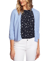 CeCe Open Front Scalloped Cardigan
