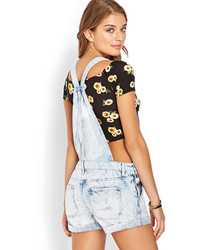 Forever 21 Mineral Wash Overall Shorts