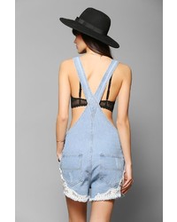 Urban Outfitters Pins And Needles Lace Trim Overall Short