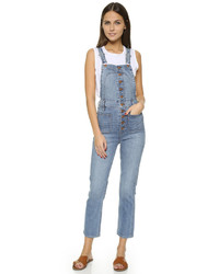 Madewell Cropped Overalls With Button Front