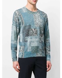 Etro Paisley Print Patchwork Sweater