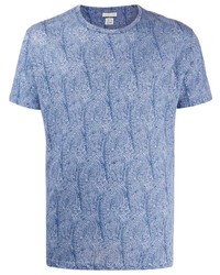 Light Blue Paisley Crew-neck T-shirt