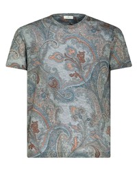 Etro Paisley Print Lyocell T Shirt