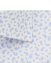 Etro White Slim Fit Spread Collar Paisley Print Cotton Shirt