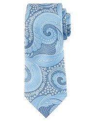 Ermenegildo Zegna Paisley Floral Silk Tie Blue