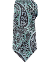 Ermenegildo Zegna Paisley Silk Jacquard Tie Blue