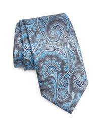 Zegna Paisley Silk Tie In Md Gry Fan At Nordstrom